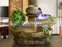 好運磨盤泉水裝飾品F-F1806